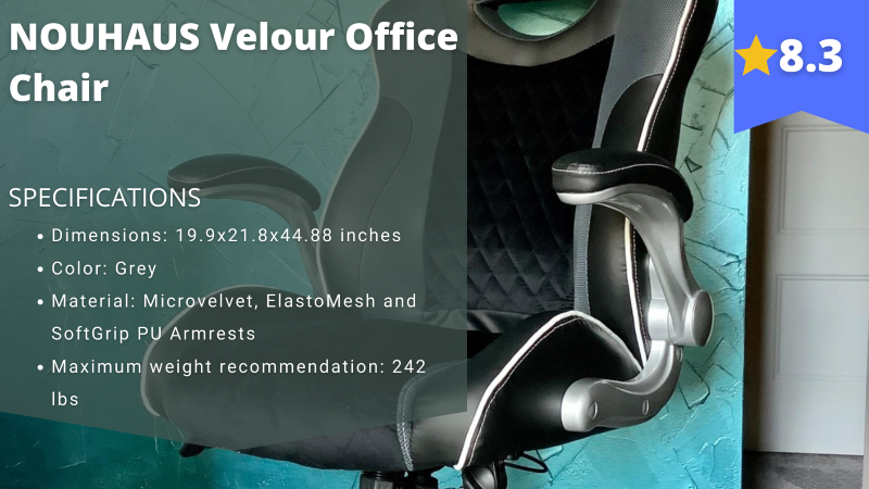 NOUHAUS Velour Office Chair