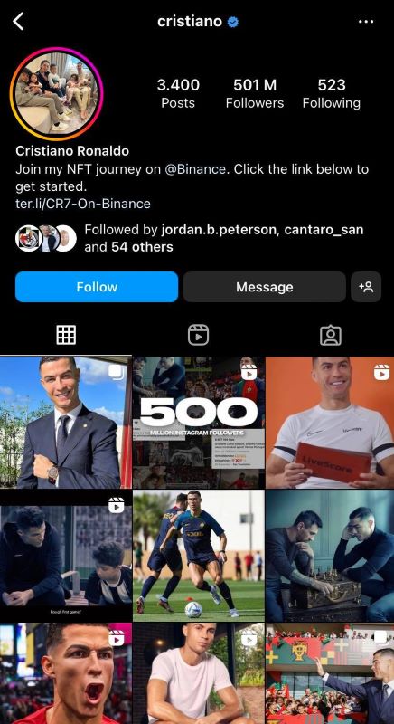 Cristiano Ronaldo Instagram profile