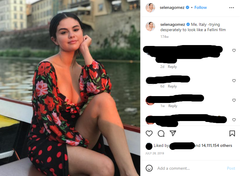 selena gomez in italy