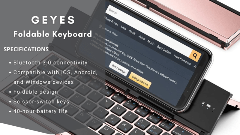 Geyes Foldable Bluetooth Keyboard